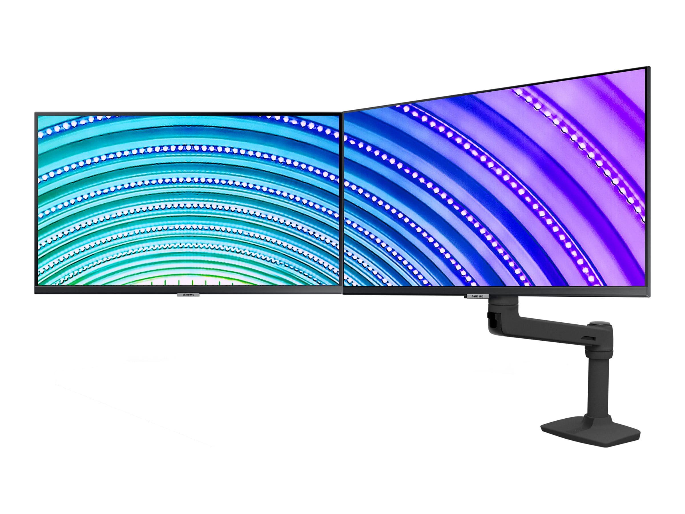 Ergotron LX - Befestigungskit (Gelenkarm, 2 Drehgelenke, Arm für zwei Bildschirme, Basis, 2-teilige Tischklemme, 8" Stange, Verlängerung) - für 2 LCD-Displays - dual direct - mattschwarz - Bildschirmgröße: bis zu 63,5 cm (bis zu 25 Zoll)