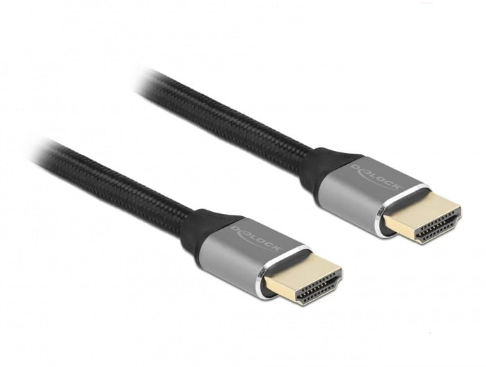 Delock Ultra High Speed - HDMI-Kabel - HDMI männlich zu HDMI männlich - 3 m - Dreifachisolierung - Grau - hauchvergoldete Kontakte, unterstützt 8K 60 Hz (7680 x 4320)