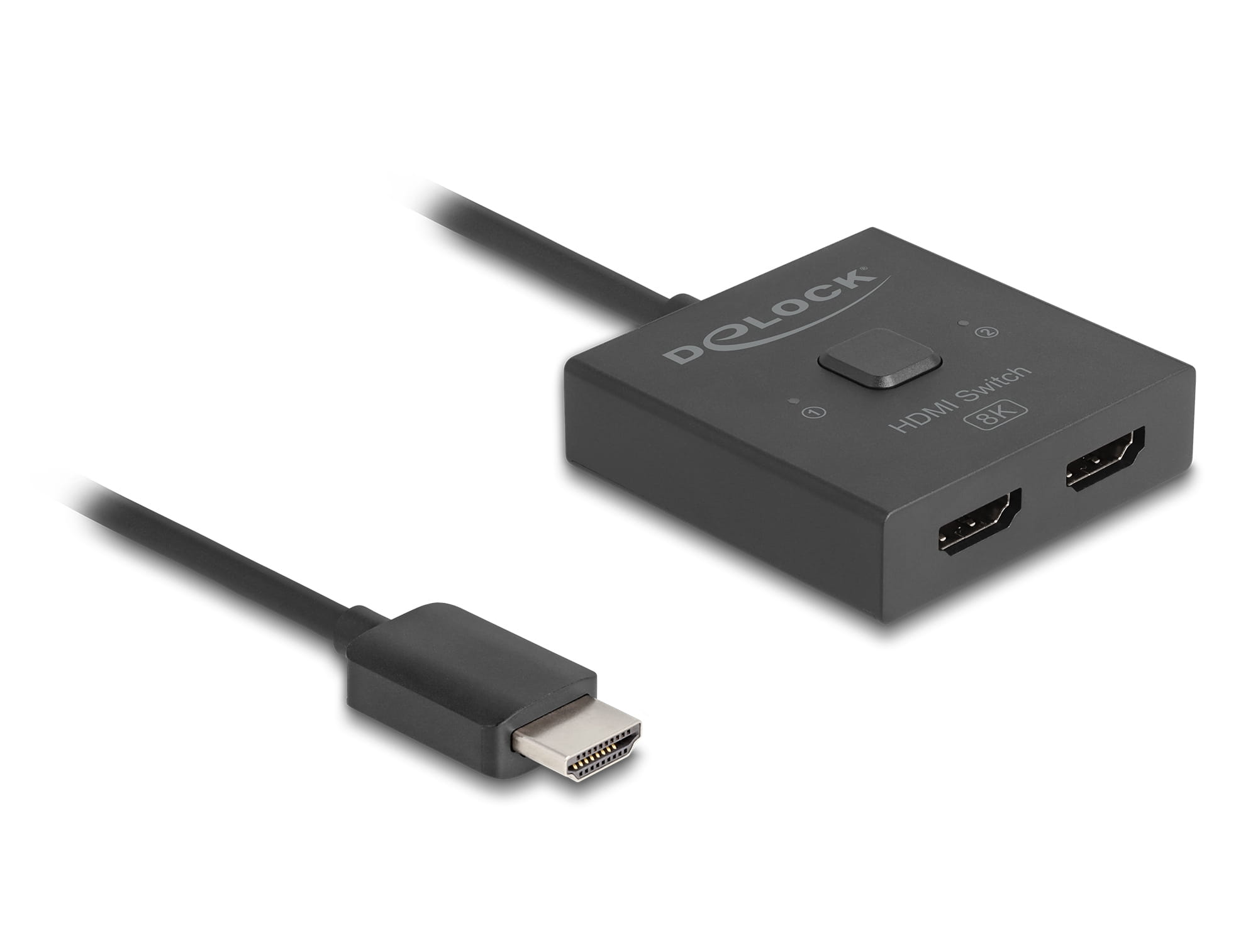 Delock HDMI Switch 2 auf 1 bidirektional 8K, HDMI, Kunststoff, Schwarz, 144 Hz, 3840 x 2160, 7680 x 4320, 7680 x 4320 Pixel