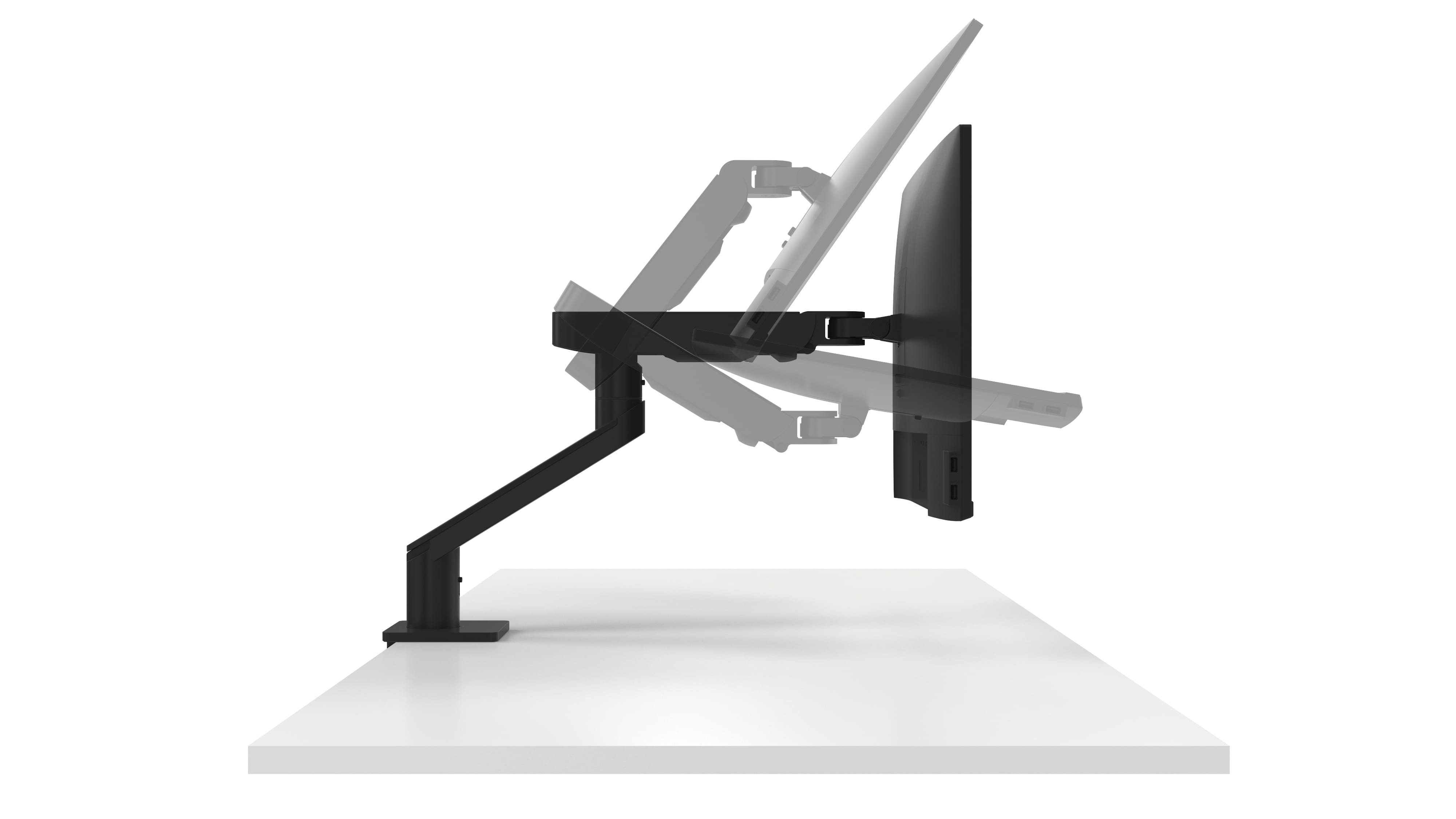 Dell Single Monitor Arm - MSA20 - Befestigungskit - einstellbarer Arm - für LCD-Display - Metall - Schwarz - Bildschirmgröße: 48.3-96.5 cm (19"-38")