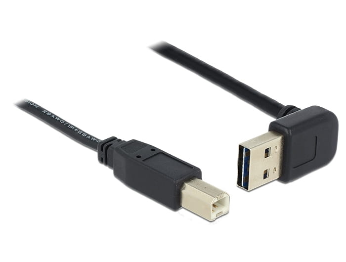Delock Easy - USB-Kabel - USB (M) 90° abgeschrägt, umkehrbar bis USB Typ B (M)