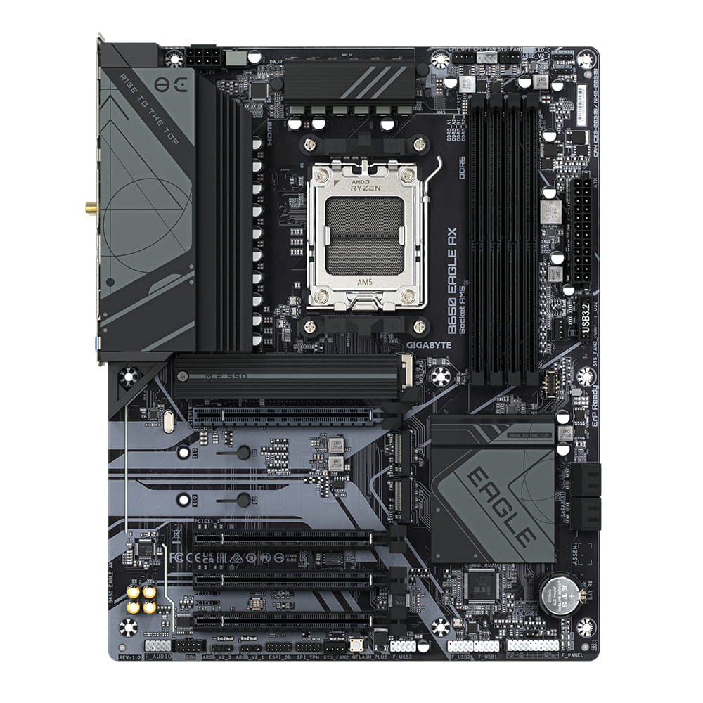 Gigabyte B650 EAGLE AX - Motherboard - ATX - Socket AM5 - AMD B650 Chipsatz - USB-C 3.2 Gen 1, USB 3.2 Gen 2, USB 3.2 Gen 1 - Gigabit LAN - Onboard-Grafik (CPU erforderlich)