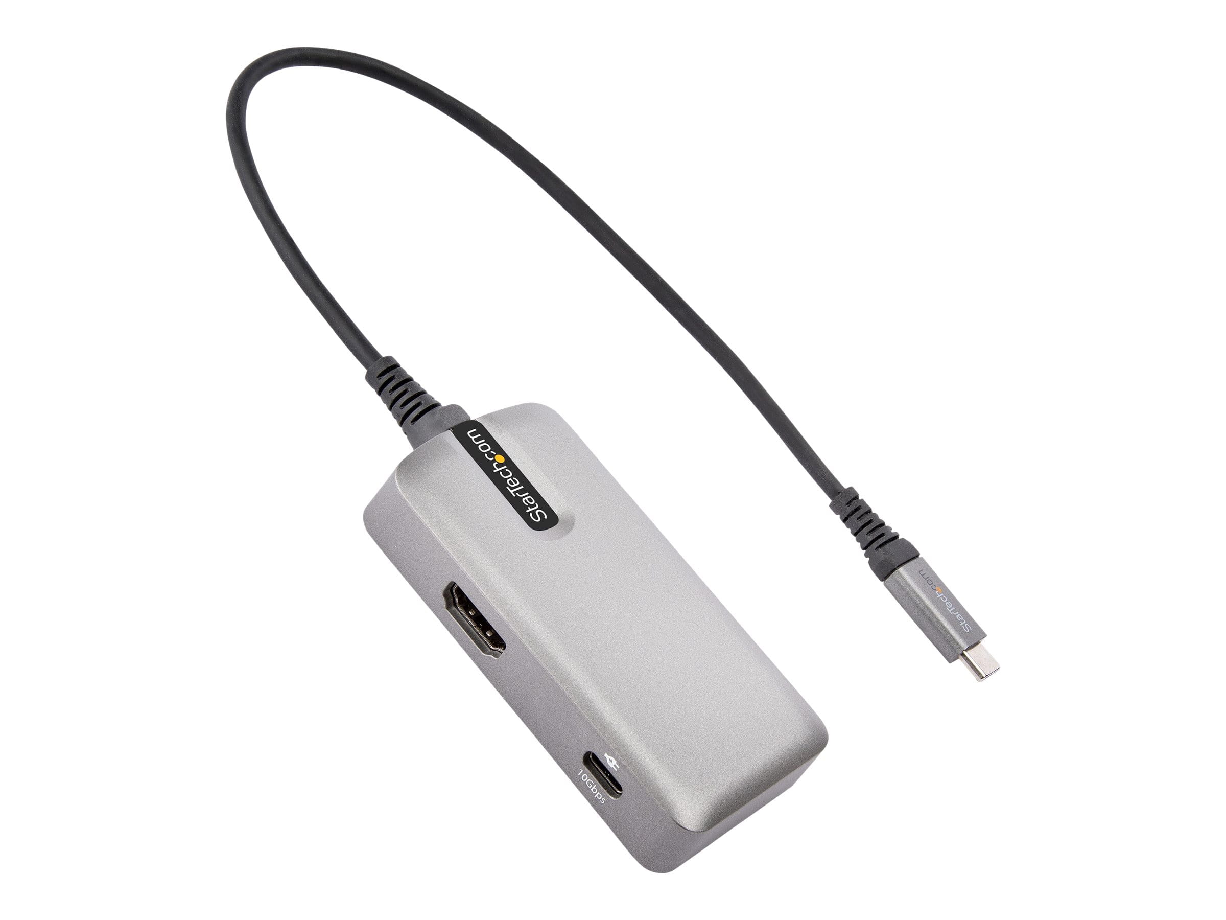 StarTech.com USB-C Multiport Adapter - USB-C auf 4K 60Hz HDMI 2.0, 100W PD Pass-through - 3-Port 10Gbit/s USB 3.1 Hub - Reiseadapter USB Typ-C Mini Docking Station - 25cm Kabel (DKT31CHPD3)