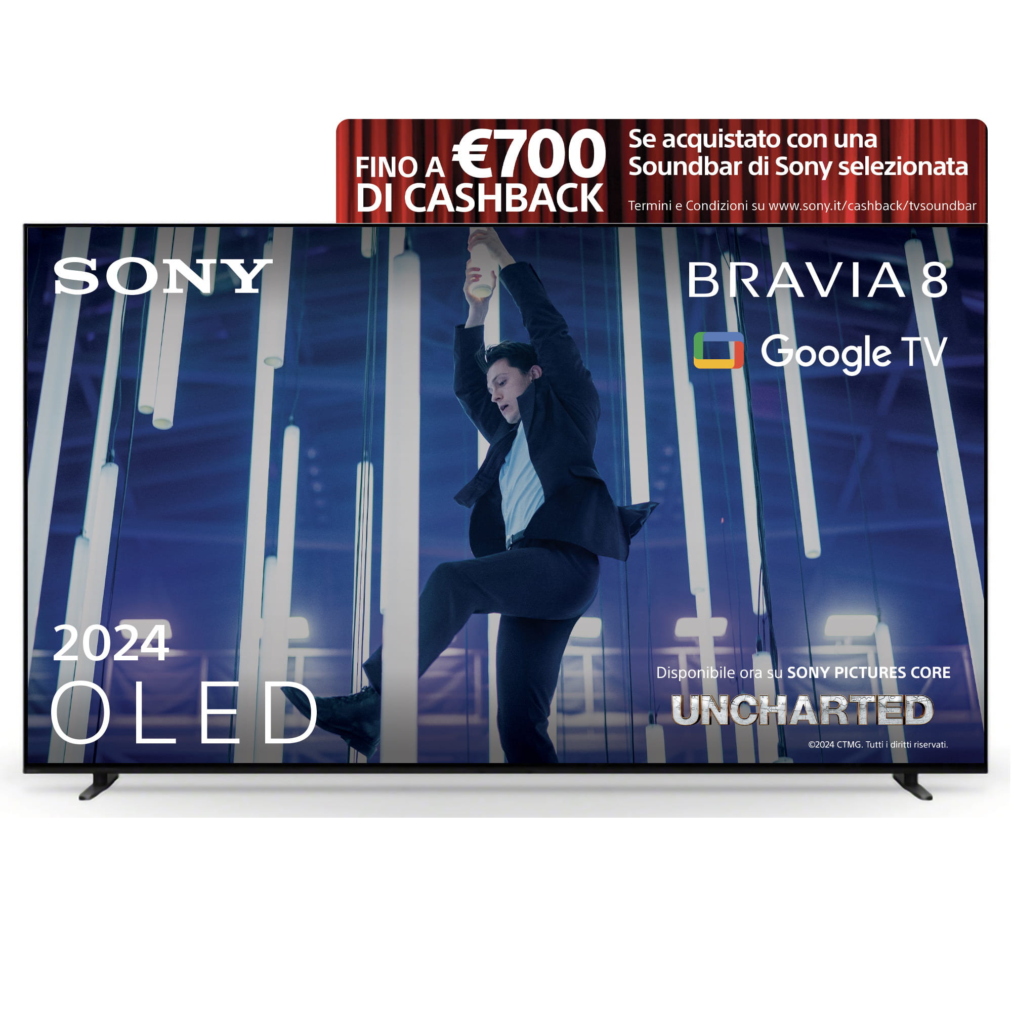 Sony K-77XR80, 195,6 cm (77"), 3840 x 2160 Pixel, OLED, Smart-TV, WLAN, Schwarz